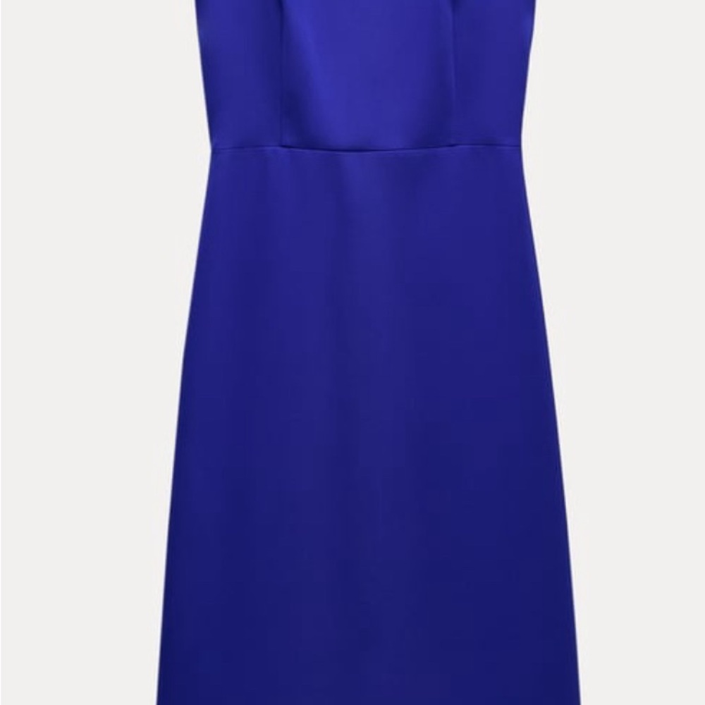NWT Zara cobalt blue midi dress size M - Picture 4 of 5